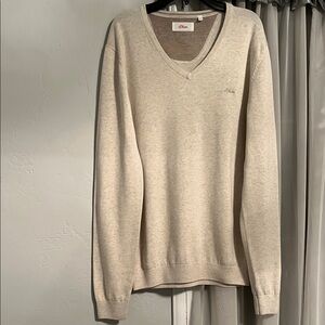Classic Beige V-Neck Sweater by Jil Sander